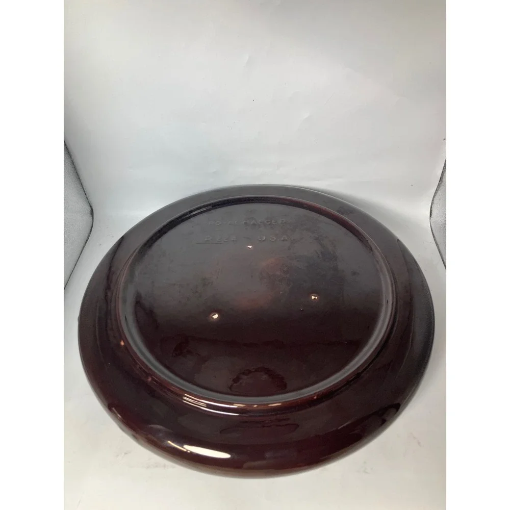 Decorative Ceramic Floral Accent Bowl - Deep Burgundy